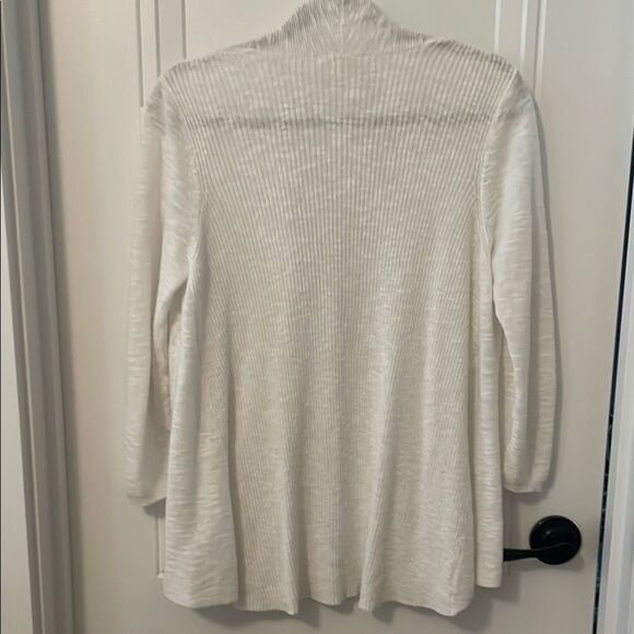 Eileen Fisher White Organic Linen & Cotton Blend Cardigan - Picture 5 of 5
